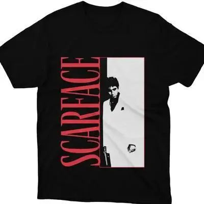 Popular trendy Scarface T-shirt, retro movie T-shirts are given as gifts for women and men New retro movie scar faced T-shirts, round neck sports shirts are given as gifts for men and women