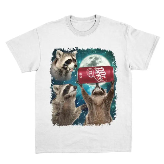 Three Raccoons Dr Pepper Vintage Graphic T-shirt, Funny Meme Dank Raccoons Shirt, Gifts For Men Women, Unisex Tee, Sweatshirt, Top Streetwear Cotton