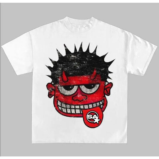 Women s Sports Vest Red Face Grill Y2k Big Face Style Graphic Tank Top for Women Summer Casual Crop Vests with Unique Design