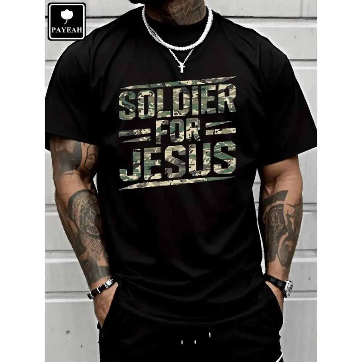 Soldier For Jesus Christian T-Shirt For Summer 100%25 Heavy Cotton T Shirt