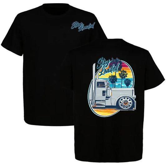 Stay Loaded Cool Breeze T-Shirt, Semi Truck Tee, Peterbilt Shirt , Retro Truck Tee, Big Rig Trucker Tee, Heavy Truck Apparel Menswear Top