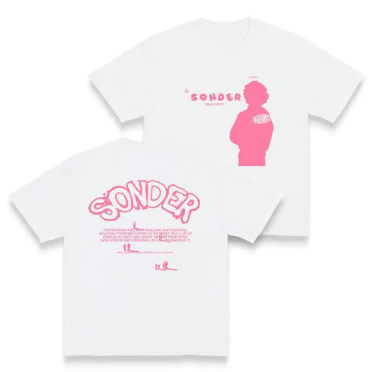 🎤Pink Sonder Rap Shirt Casual Crewneck Streetwear Made In USA For Women For Mencotton, lightweight and breathable, soft and comfortable] graphic tee