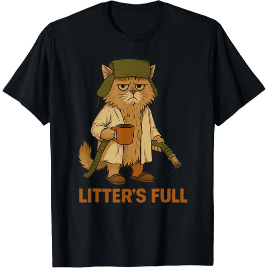 Men's Casual Round Neck Short-Sleeve Streetwear Top, Funny Cat Lovers Christmas T-Shirt
