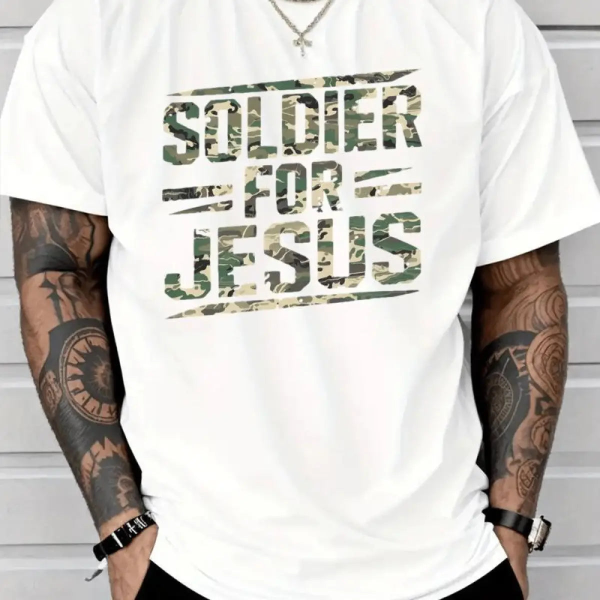 Soldier For Jesus Christian T-Shirt For Summer 100%25 Heavy Cotton T Shirt