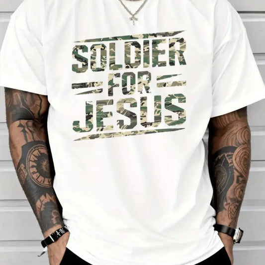 Soldier For Jesus Christian T-Shirt For Summer 100%25 Heavy Cotton T Shirt