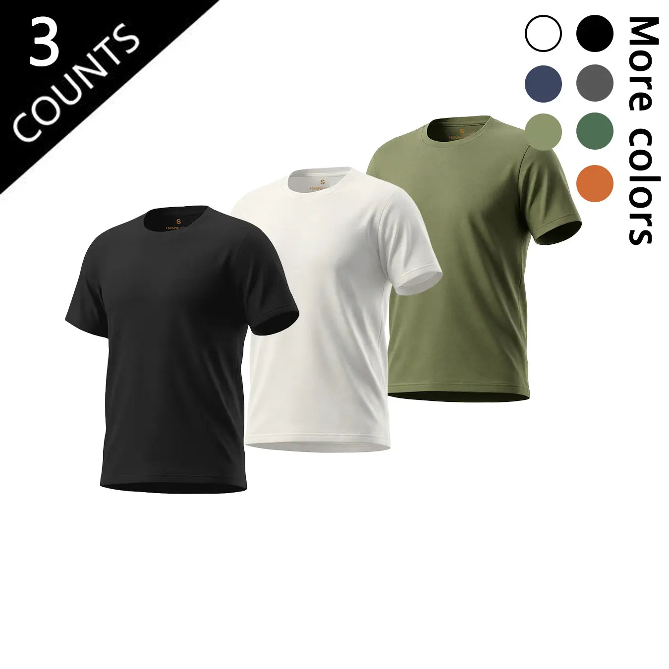 Essential 5-Pack Plain T-Shirts for Men Soft Breathable Basic Tops in Multiple Colors Menswear Tshirt