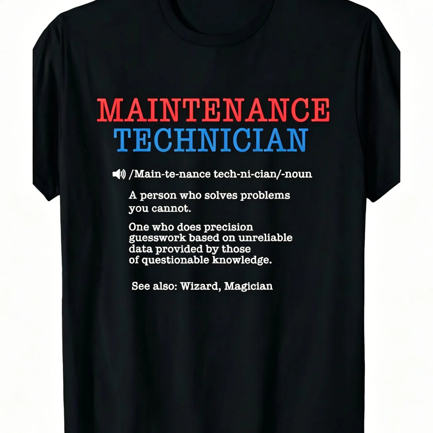 100%25 Cotton Maintenance Technician Repair Worker Handyman T-Shirt - Soft Breathable Casual Round Neck Tee with Handyman & Tools Graphic Print, Unisex for Men & Women, Machine Washable Workwear Gift Crewneck Menswear Tshirt