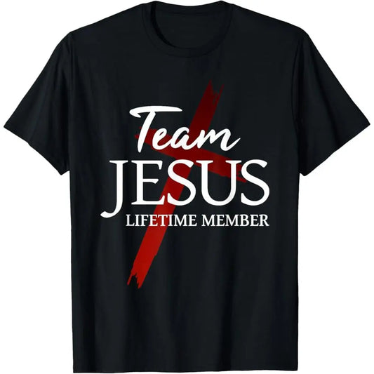 100%25 Premium Cotton Christian God Faith Lifetime Member Team Jesus T-Shirt
