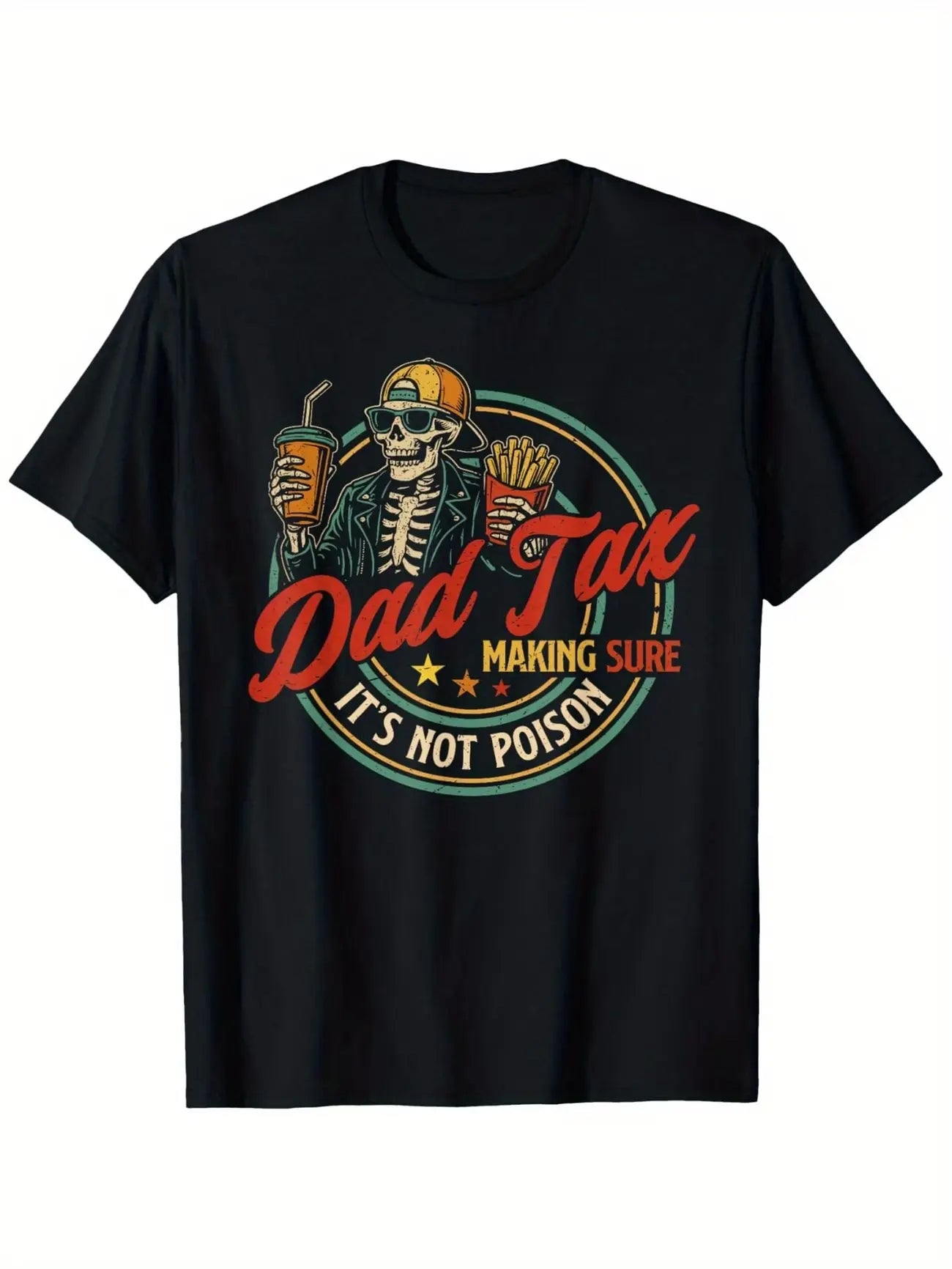 Dad Tax Making Sure It's Not Poison Funny Fathers Day Men T-Shirt for Men Women Couple Trendy Cotton Tops Short Sleeve, Street Style Short Sleeve Tee, Comfort Tee, Casual Summer Tee, Must-have Fashionable Tee
