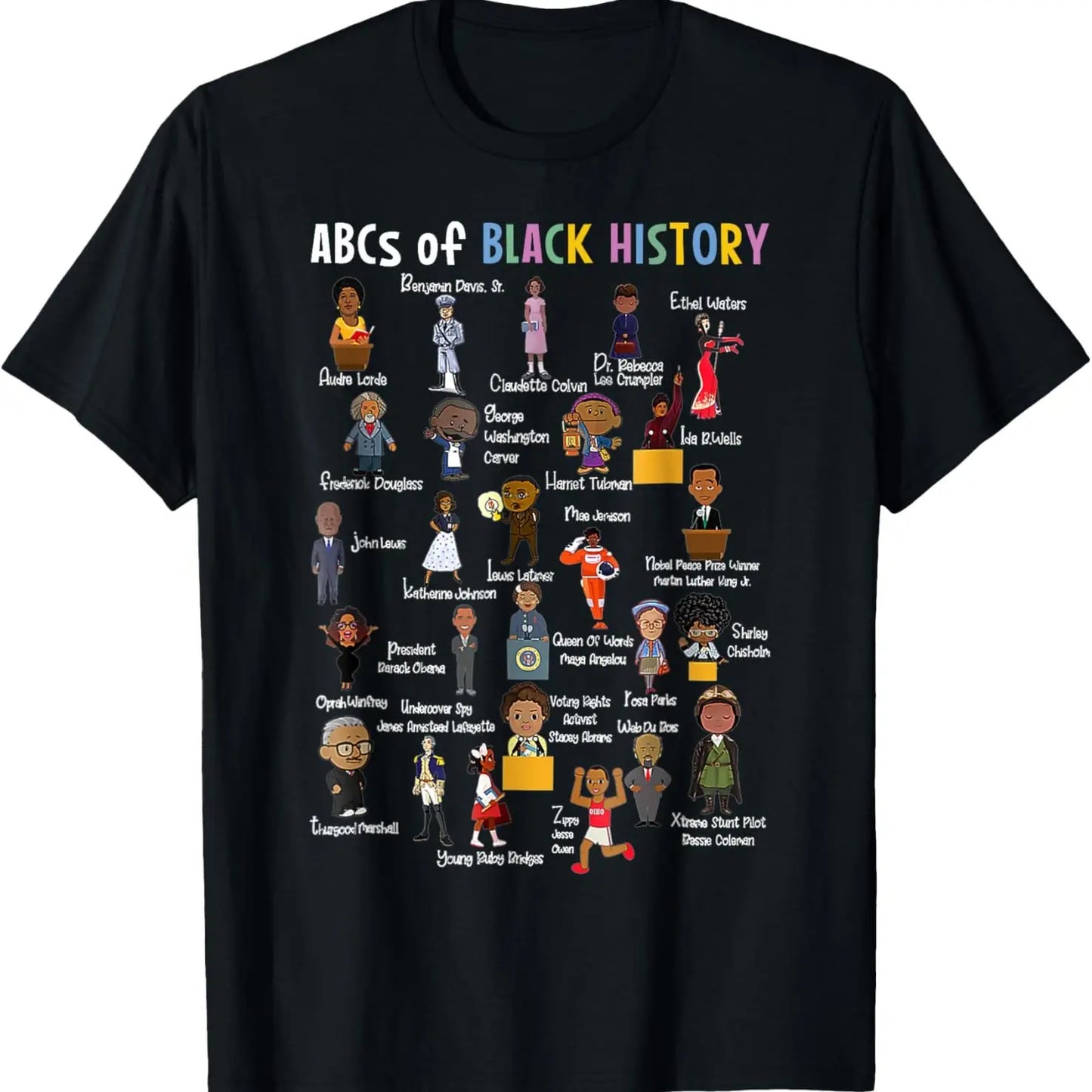 ABCs of Black History Month Pride Live It Learn It Teacher T-Shirt