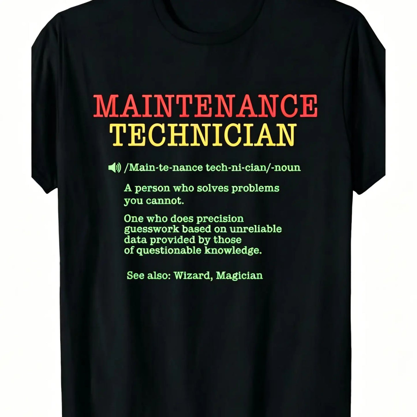 100%25 Cotton Maintenance Technician Repair Worker Handyman T-Shirt - Soft Breathable Casual Round Neck Tee with Handyman & Tools Graphic Print, Unisex for Men & Women, Machine Washable Workwear Gift Crewneck Menswear Tshirt
