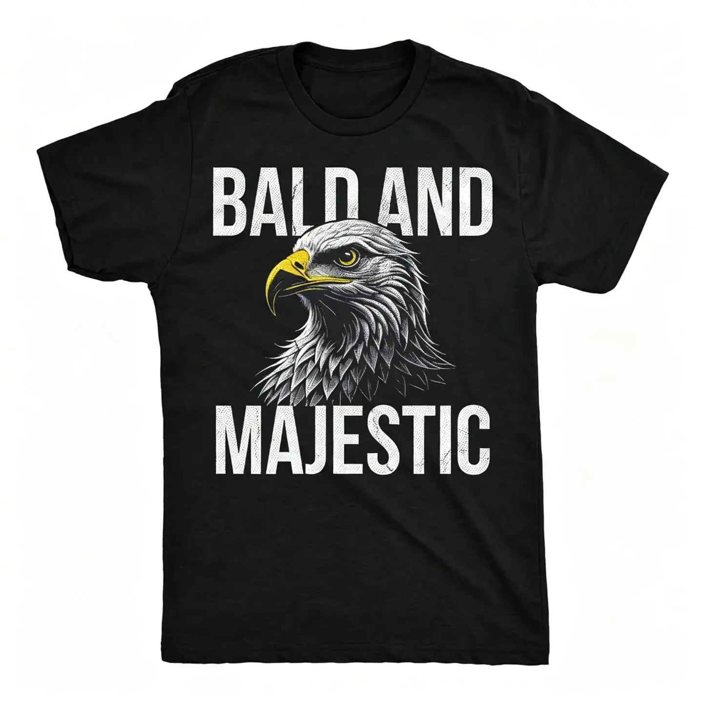 Mens Funny Cotton T-Shirt Bald and Majestic Sarcastic Eagle Graphic Novelty Tee for Men Cool Vintage Fashion T-Shirt Gift Classic Menswear Sarcastic Animal Short Sleeve Navy
