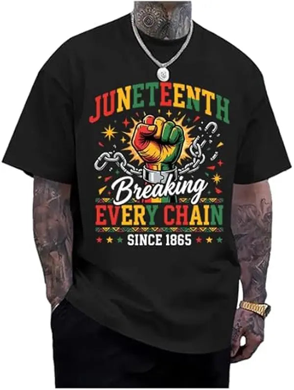 Juneteenth Shirts Men, Juneteenth Breaking Every Chain Shirt Women, Black History V-Neck Tshirt