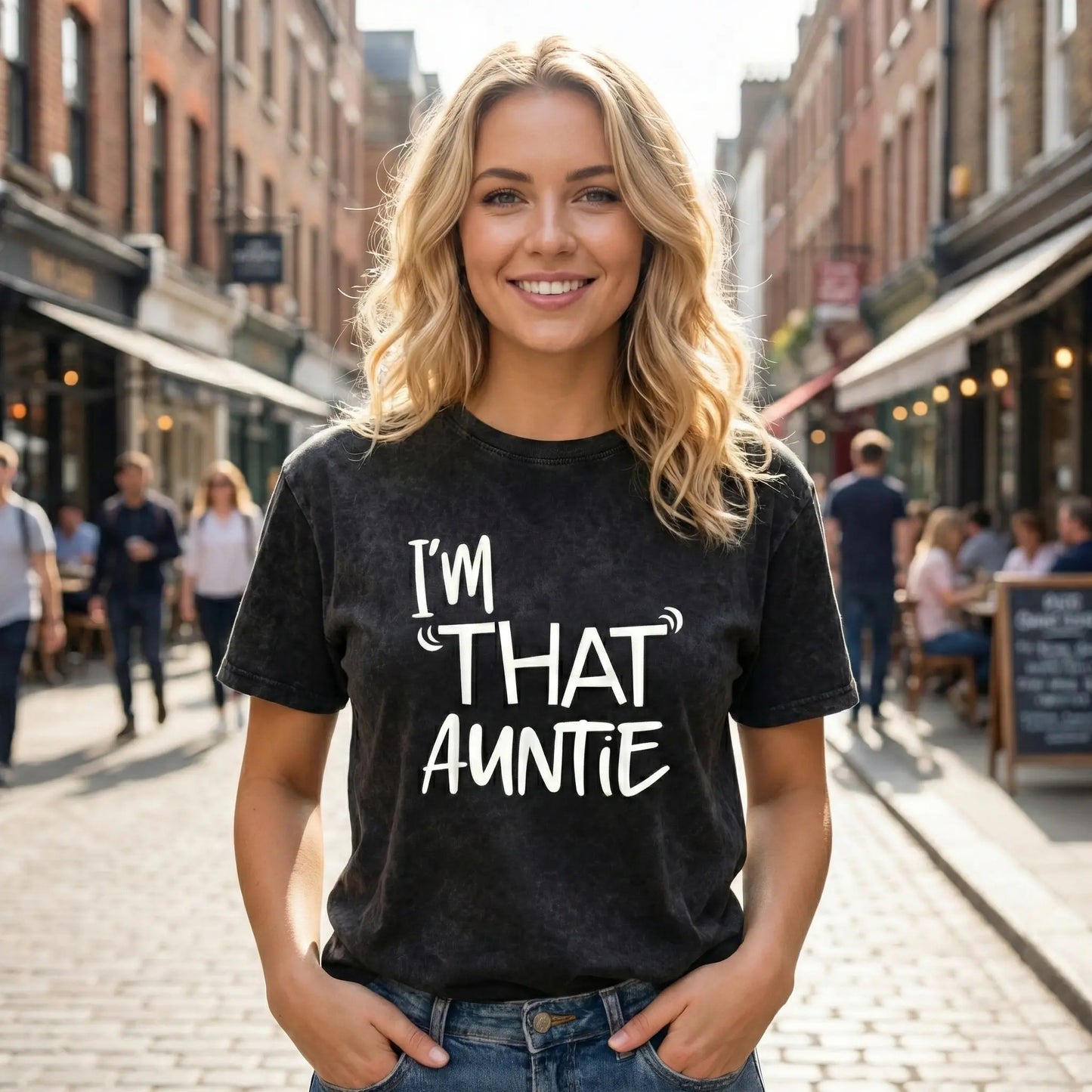Cotton I'm That Auntie Funny Best Aunt Tee T-Shirt Women's Summer Plus Size Classic Soft Crew Neck Tee Tops