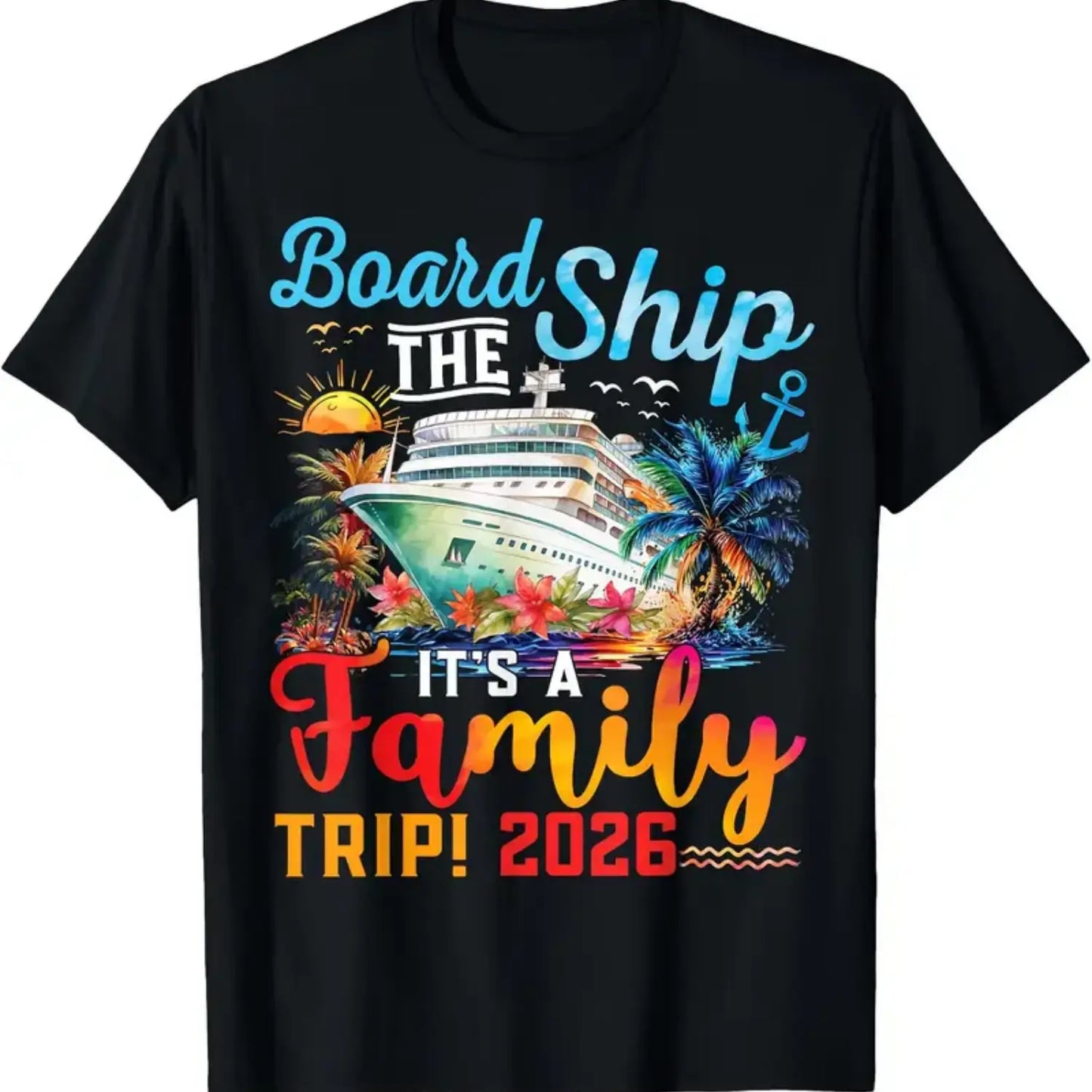 #TikTokShopRestock  Plus Size Board The Ship It'S A Family Trip 2026 Group Matching Cruise T-Shirt