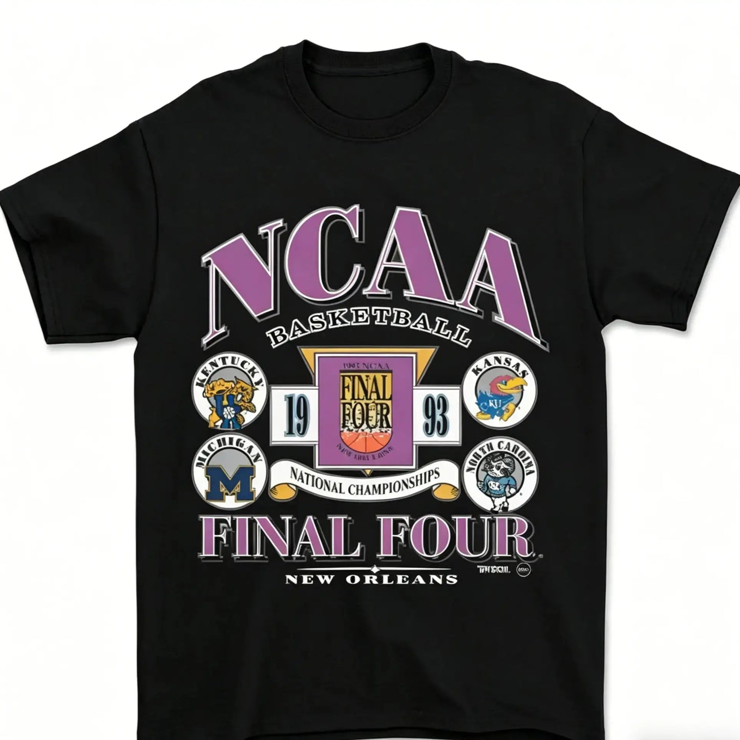 ZestLoop 1993 Final Four Basketball T-Shirt Vintage College Basketball Graphic Tee Retro Sports Fan Shirt Classic 90s Tournament Style Must-Have 90s Sports Graphic Tee