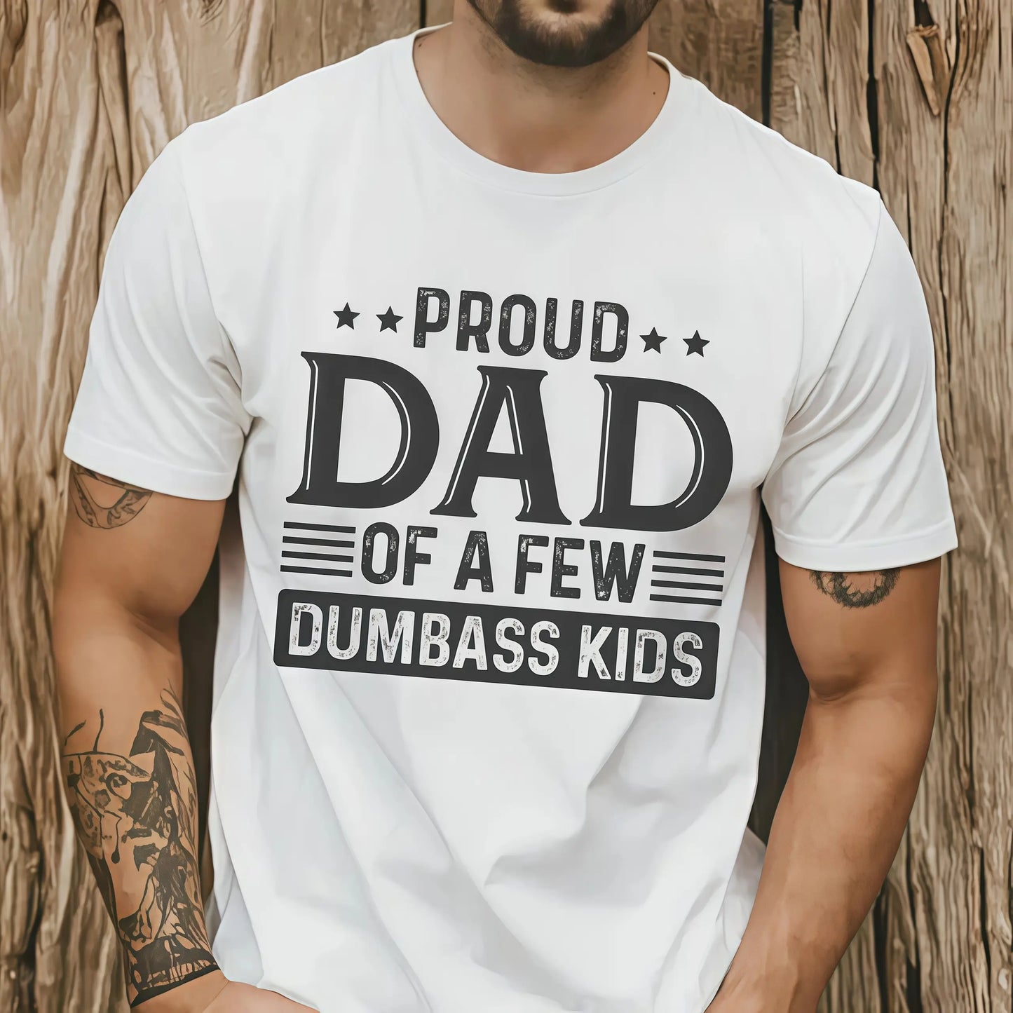 Proud Dad of a Few Dumbass Kids Shirt  Funny Dad T-shirt  Humorous Father’s Day Gift Menswear TopFashion Unisex T-shirts