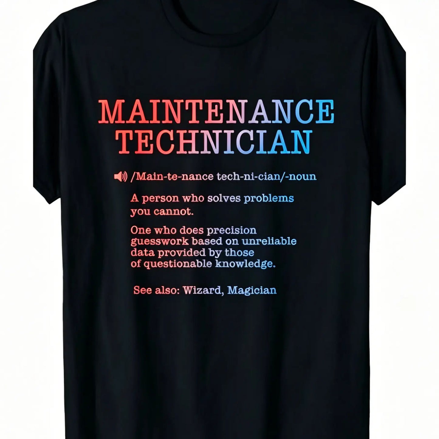 100%25 Cotton Maintenance Technician Repair Worker Handyman T-Shirt - Soft Breathable Casual Round Neck Tee with Handyman & Tools Graphic Print, Unisex for Men & Women, Machine Washable Workwear Gift Crewneck Menswear Tshirt