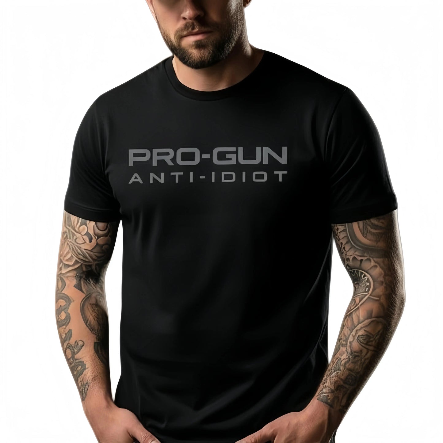 Pro-Gun Anti-Idiot T-Shirt |   Tactical Second Amendment Tee |   Men's Pro-2A Graphic Print Cotton Shirt |   Bold Statement Apparel |   2A Rights Supporter Gift Idea |   Casual Patriotic Wear,washed,Casual Summer T-Shirt with Crew Neck,viral graphic tees