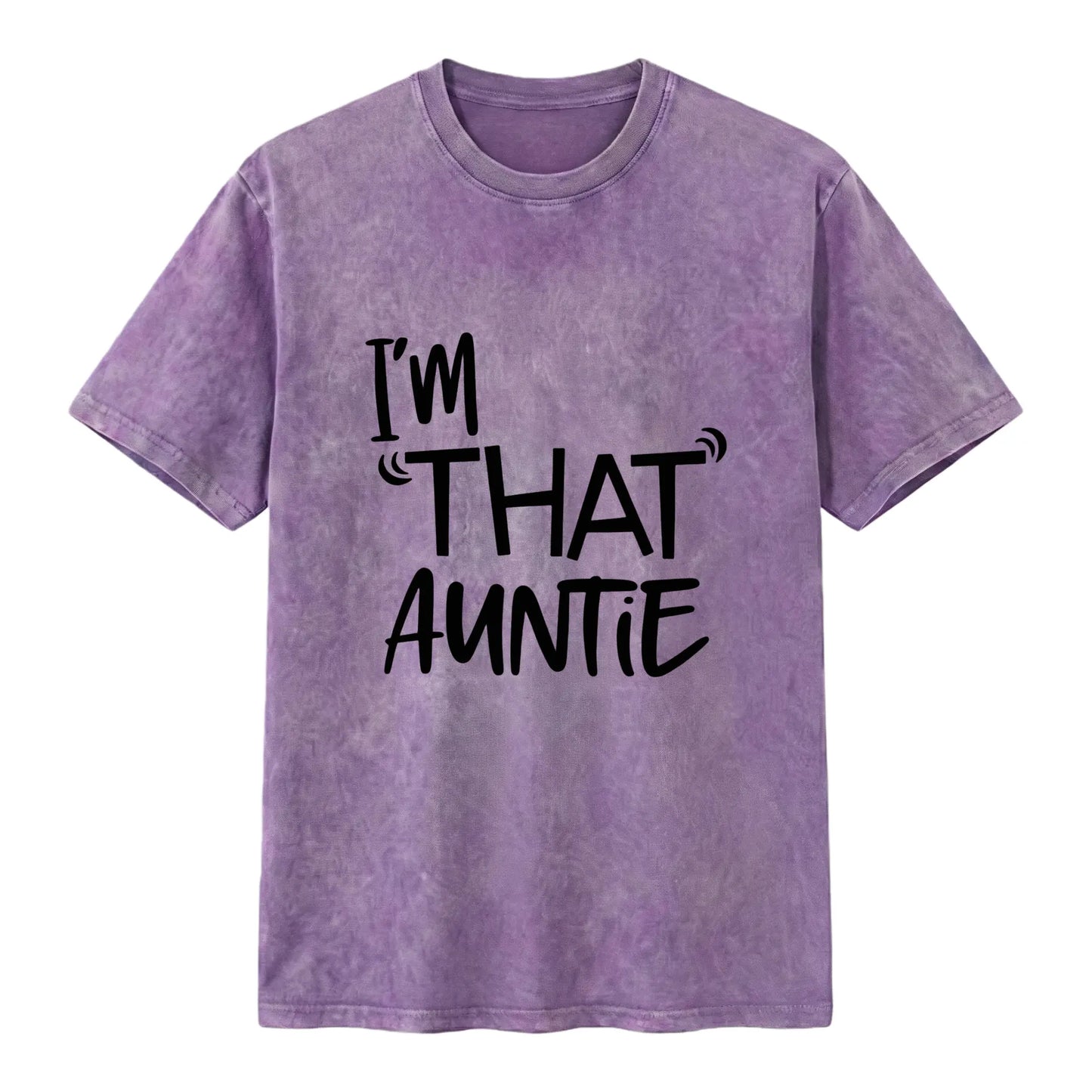 Cotton I'm That Auntie Funny Best Aunt Tee T-Shirt Women's Summer Plus Size Classic Soft Crew Neck Tee Tops
