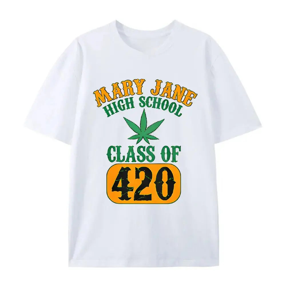 Men's Class of 420 Weed Graphic T-Shirt,  Fabric, Crew Neck, Short Sleeve, Regular Fit, Weekend Casual Wear, All-Season Casual Wear