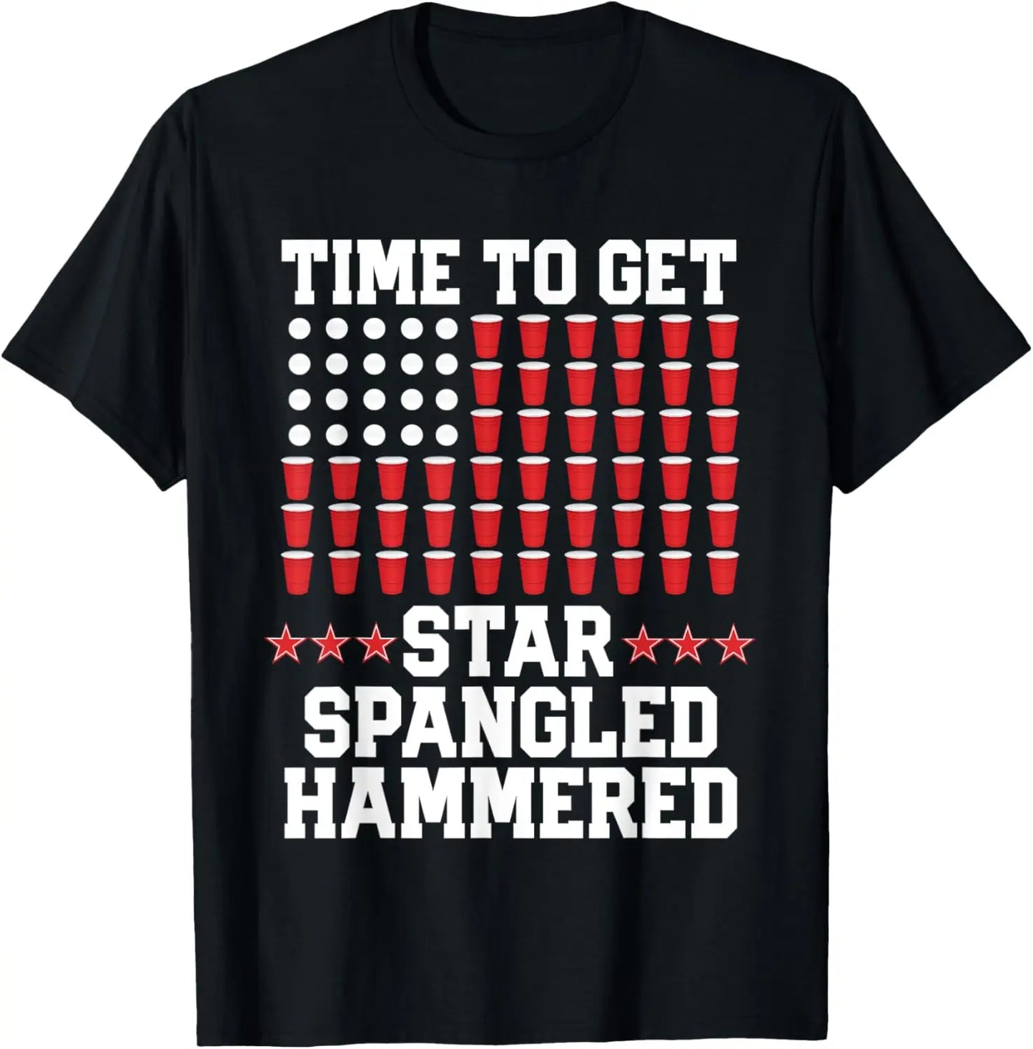 100%25 Cotton 4th Of July T Shirt Gift Beer Pong American Flag Drinking T-Shirt