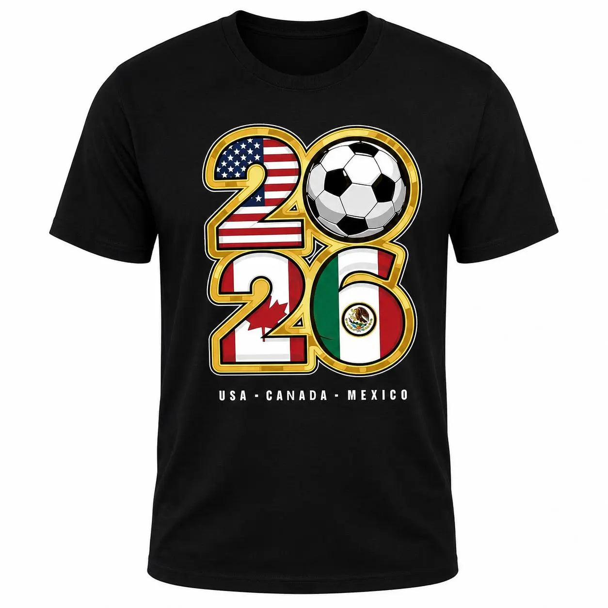 Men's Soccer Fan T-Shirt USA Canada Mexico Graphic Tee Game Day Stadium Party Shirt Short Sleeve Casual Football Match Season Sports Gift for Fans