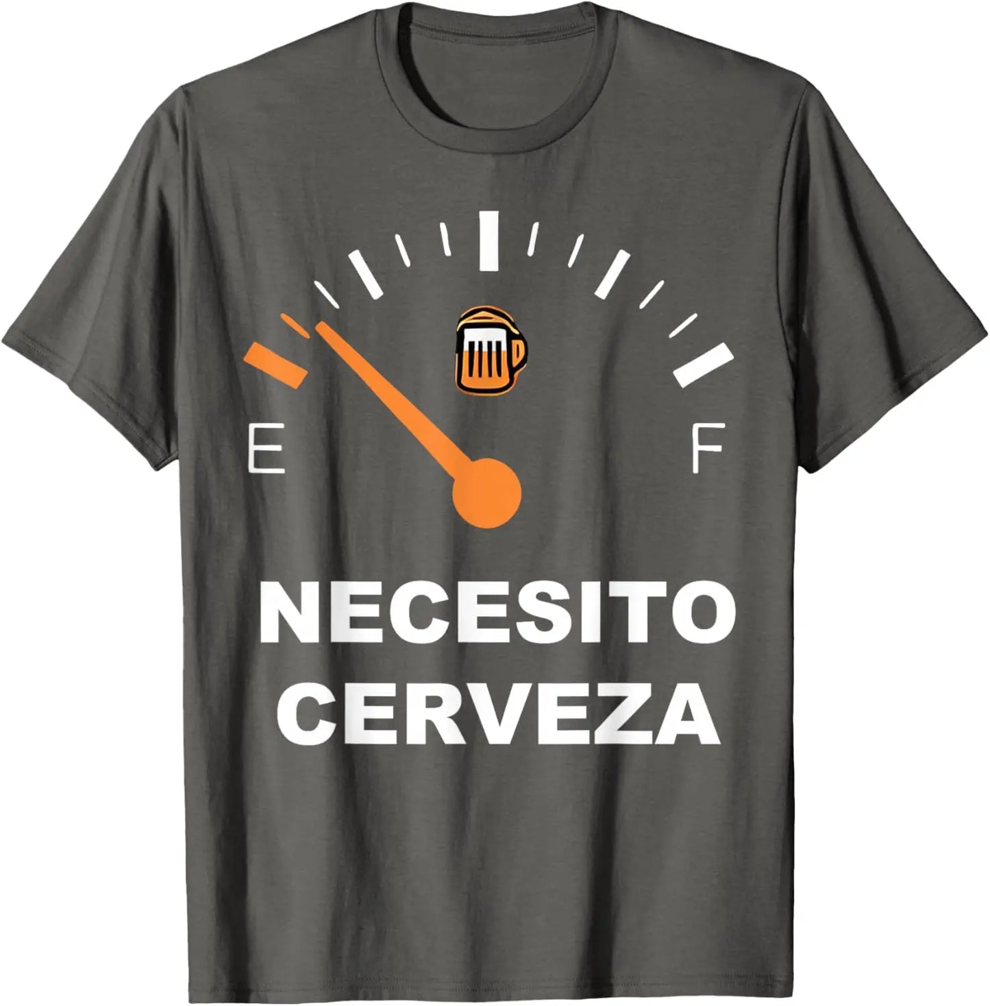 Necesito Cerveza T-Shirt for Men - Comfortable Menswear Top with Beer Gauge Design