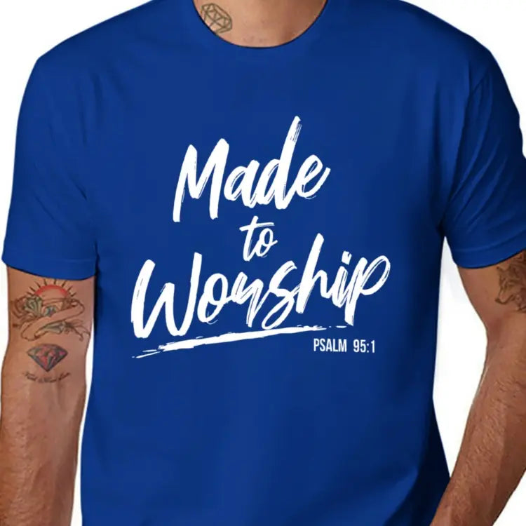 Women's 100%25 Cotton Short-Sleeve Round Neck Stretch Fabric T-Shirt with Hem Detail, Christian Worship Leader Faith & Praise Psalm Verse Gift