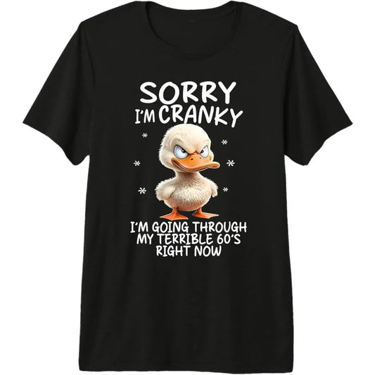 100%25 Premium Cotton Duck Sorry I'm Cranky I'm Going Through My Terrible 60's Premium Tri-Blend T-Shirt