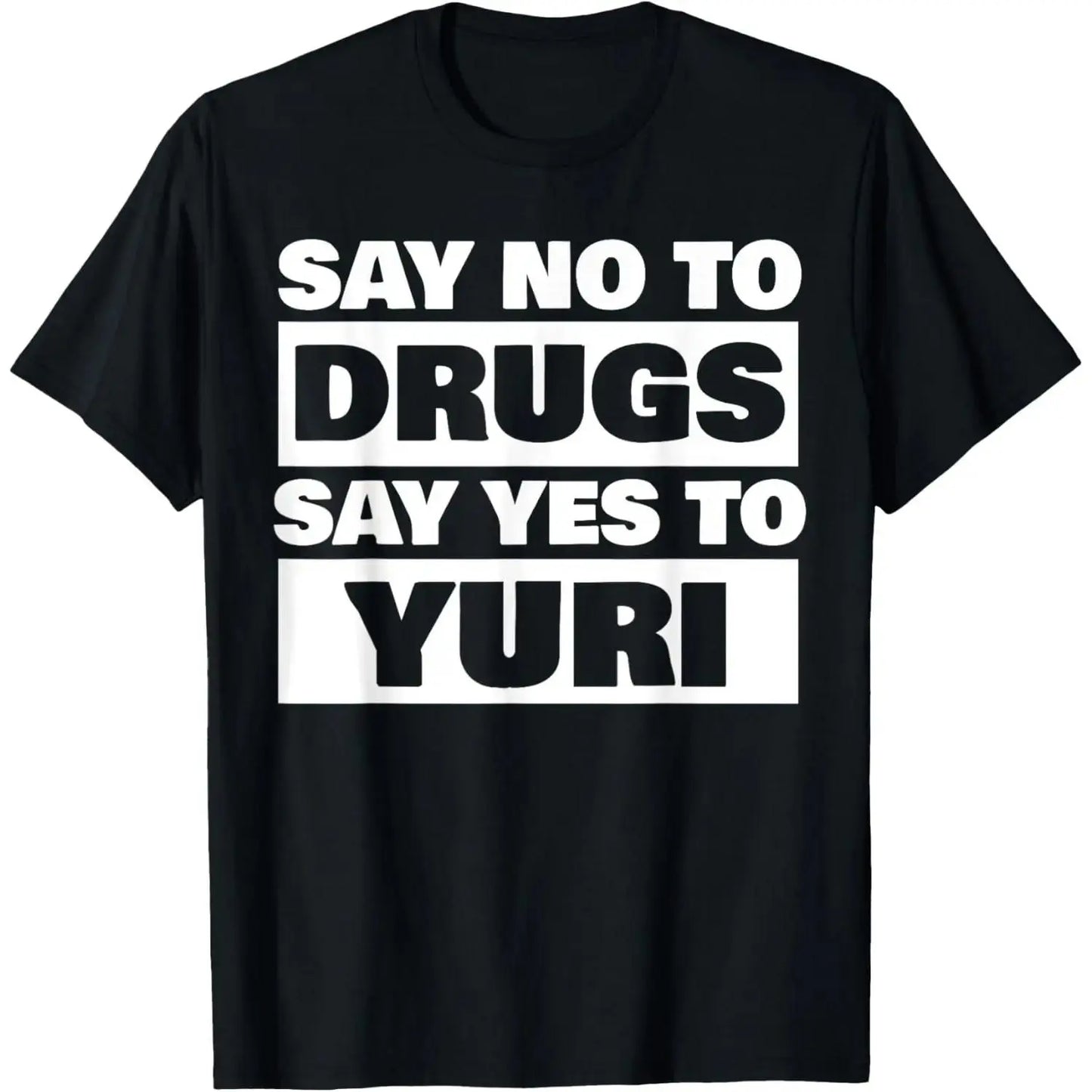 Say No To Drugs Yes To Yuri Funny Lesbian WLW Gay Anime Gift Summer Casual Shortsleeve T-Shirt Streetwear Crewneck
