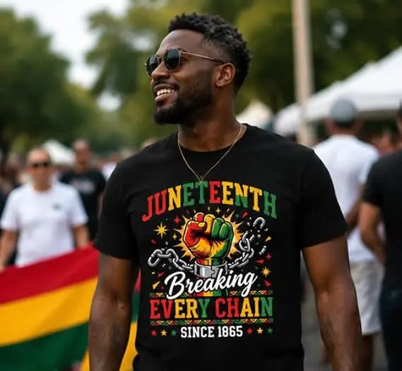 Juneteenth Shirts Men, Juneteenth Breaking Every Chain Shirt Women, Black History V-Neck Tshirt