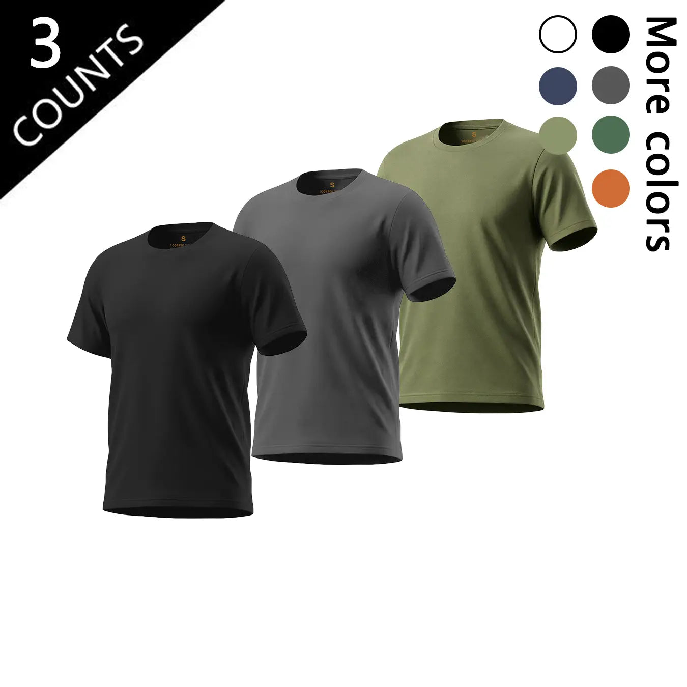 Essential 5-Pack Plain T-Shirts for Men Soft Breathable Basic Tops in Multiple Colors Menswear Tshirt