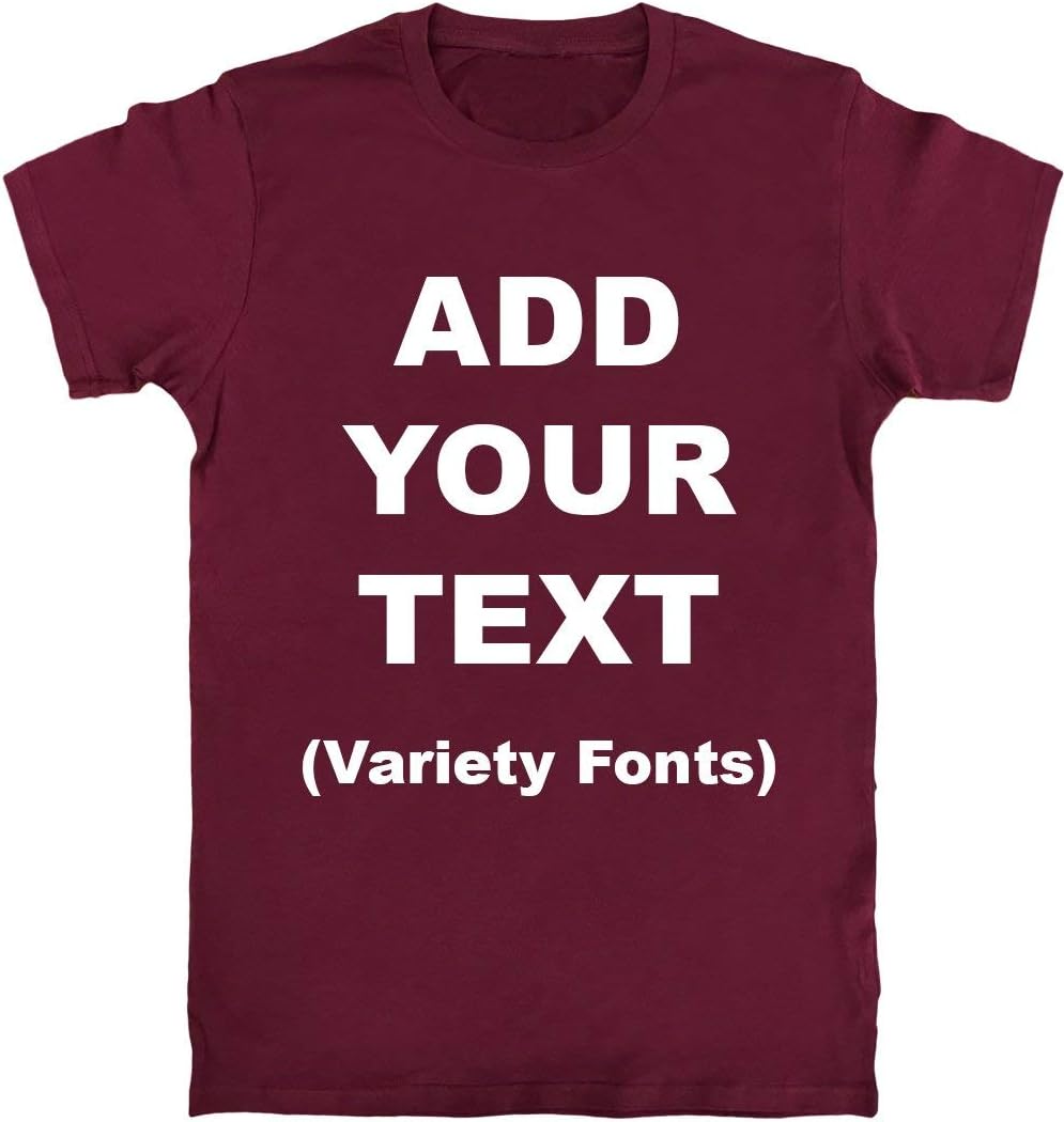 Custom T Shirts Ultra Soft Add Your Text for Men & Women Unisex Cotton T Shirt
