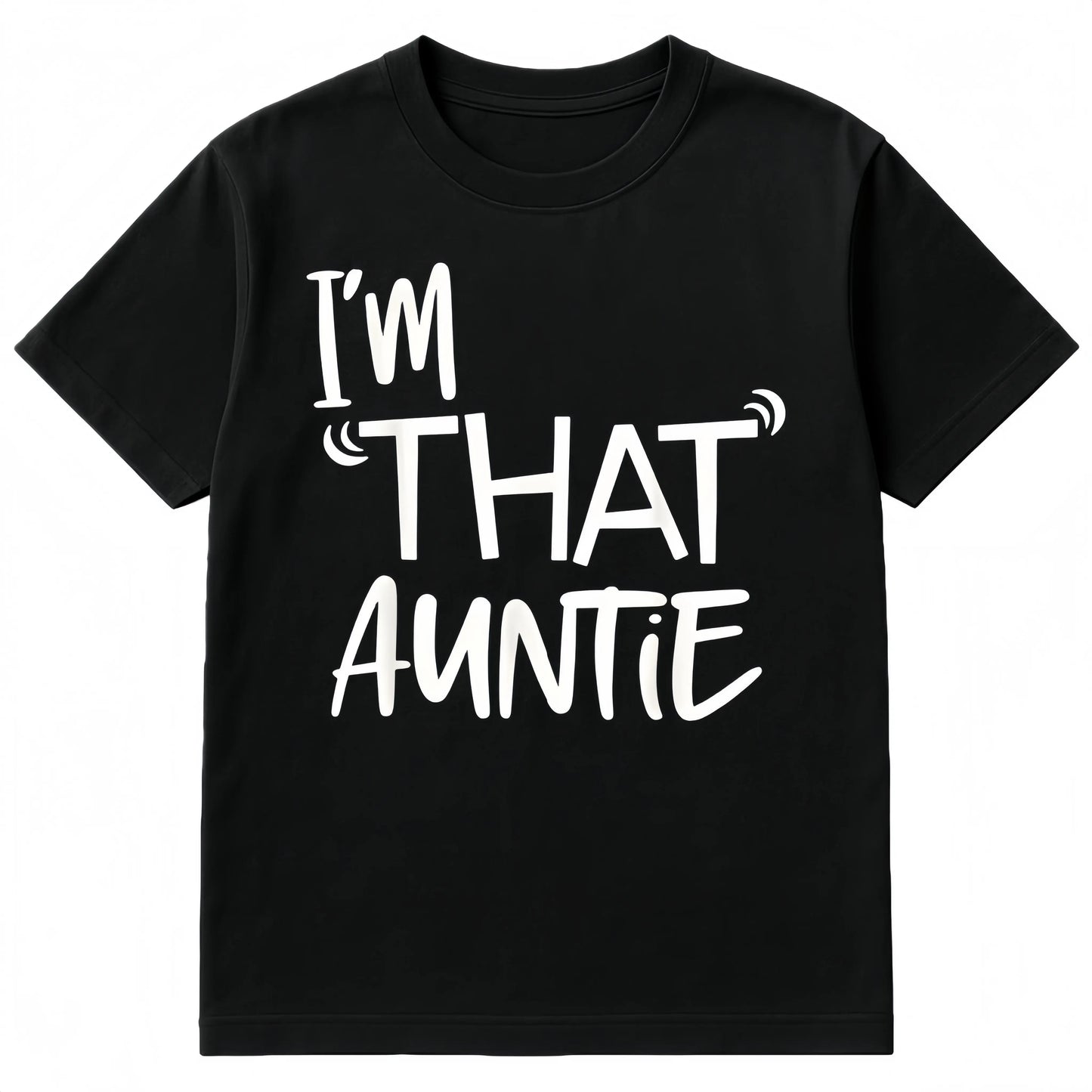 Cotton I'm That Auntie Funny Best Aunt Tee T-Shirt Women's Summer Plus Size Classic Soft Crew Neck Tee Tops