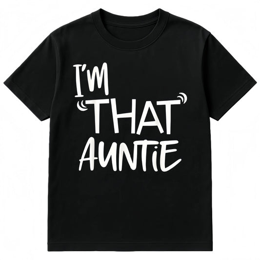 Cotton I'm That Auntie Funny Best Aunt Tee T-Shirt Women's Summer Plus Size Classic Soft Crew Neck Tee Tops