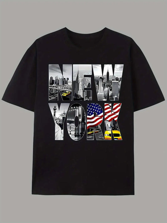 Men's Casual Short Sleeve Crew Neck T-Shirt - Lightweight & Breathable Summer Top for Spring & Outdoor Activities, Comfortable Daily Wear, Ideal for Hiking, Travel, and Warm Weather Adventures