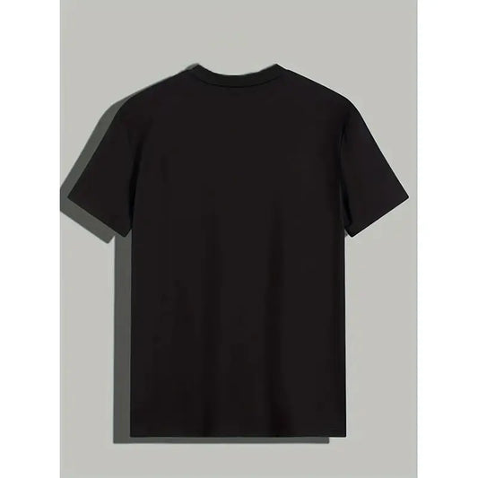 180g[100%25cotton]A Comfortable And Fitting Men'S T-Shirt Featuring a Deer Design - a Casual Black Short-Sleeve Round Neck with Green And Yellow Letters, Perfect for Halloween Or Casual Wear