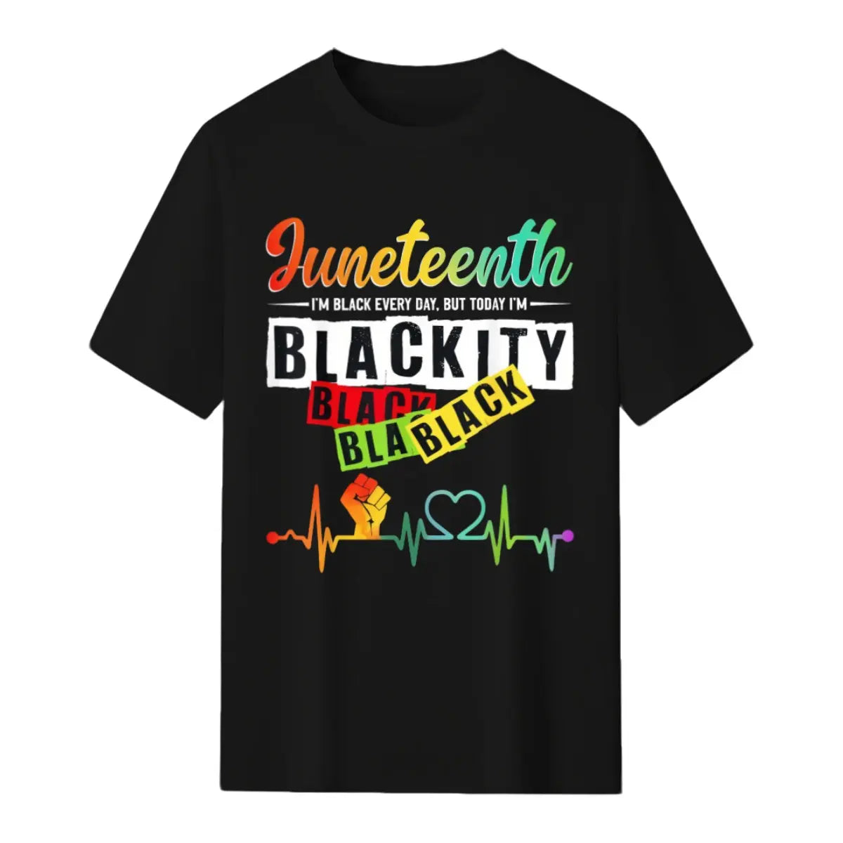 Juneteenth Blackity Heartbeat Black History African America T-Shirt