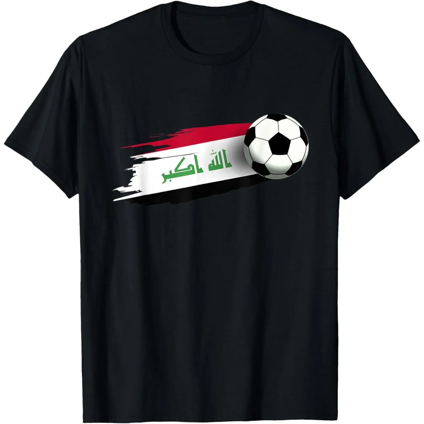 Iraq Flag Graphic T-Shirt - Men's Pure Cotton Short-Sleeve Round Neck Casual Streetwear Top, Ideal Gift for Men