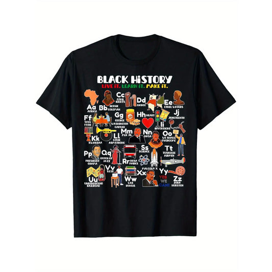 #TikTokShopRestock  Plus Size 100%25 Cotton Black History Month Celebration T-Shirt - " of Black History" Graphic for Teachers, Crew Neck, Short Sleeve, Machine Washable