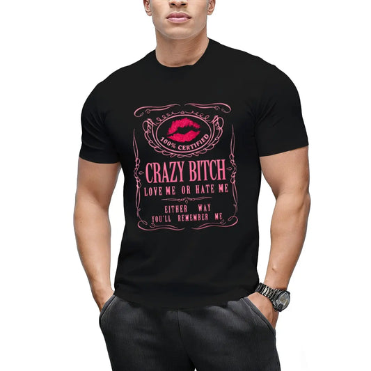 Women's Casual Cotton Short-Sleeve Graphic Tee, Humorous Bold Statement Design