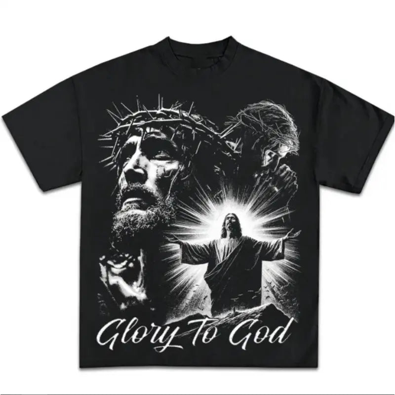 Adult & Youth Glory to God Jesus Graphic T-Shirt, graphic tees for boys, Graphic Tees, Jesus Love You Shirt, kids clothing, Youth Clothing, boys clothing, youth boys clothes Streetwear Top