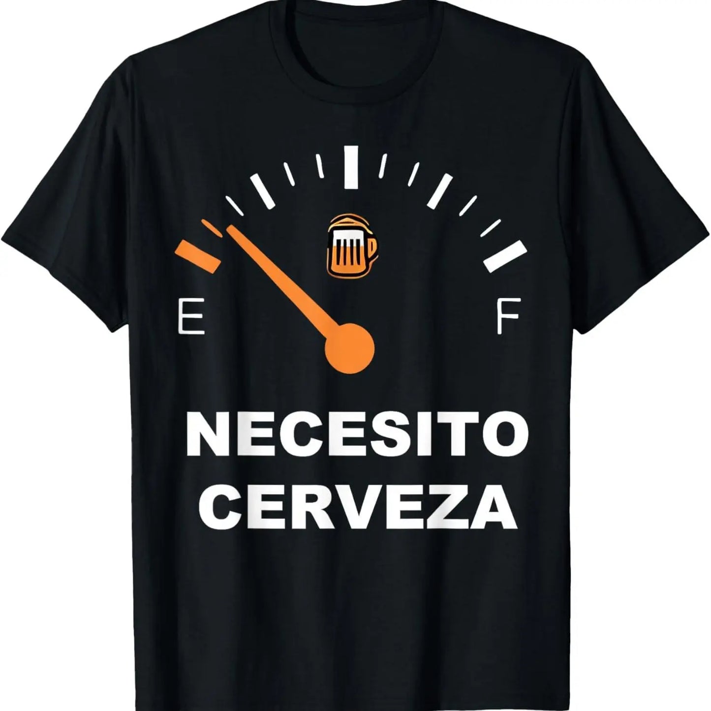 Necesito Cerveza T-Shirt for Men - Comfortable Menswear Top with Beer Gauge Design
