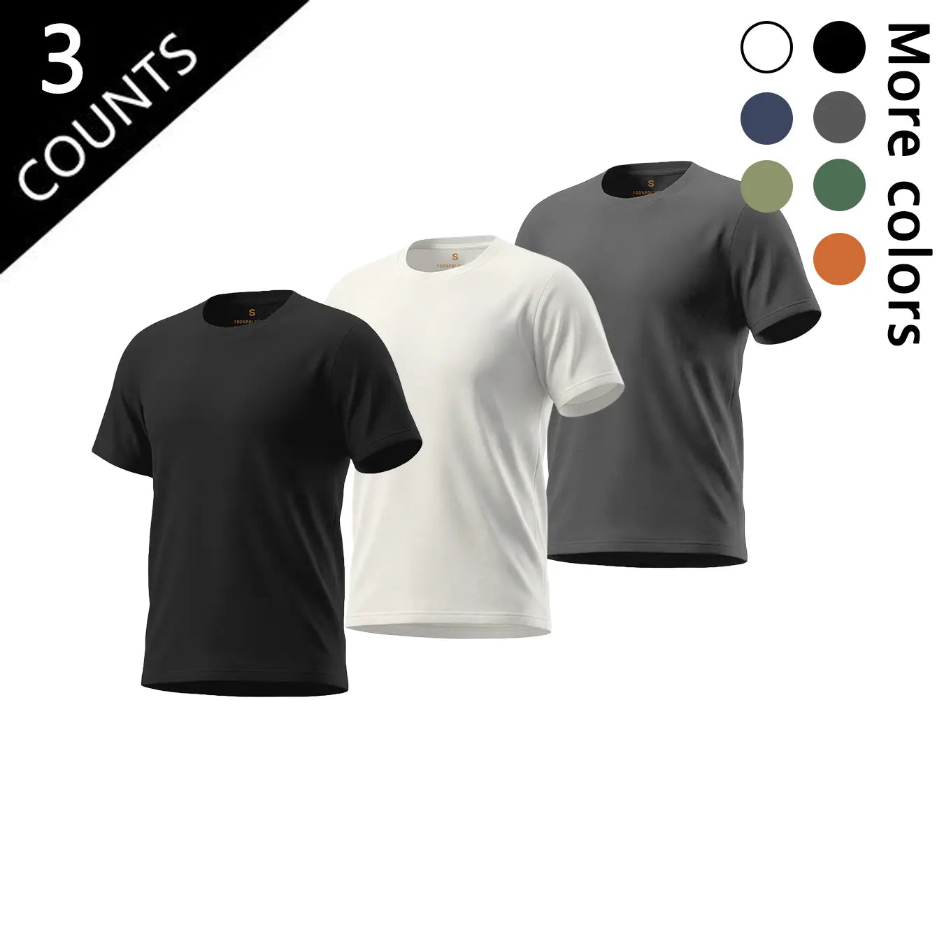 Essential 5-Pack Plain T-Shirts for Men Soft Breathable Basic Tops in Multiple Colors Menswear Tshirt