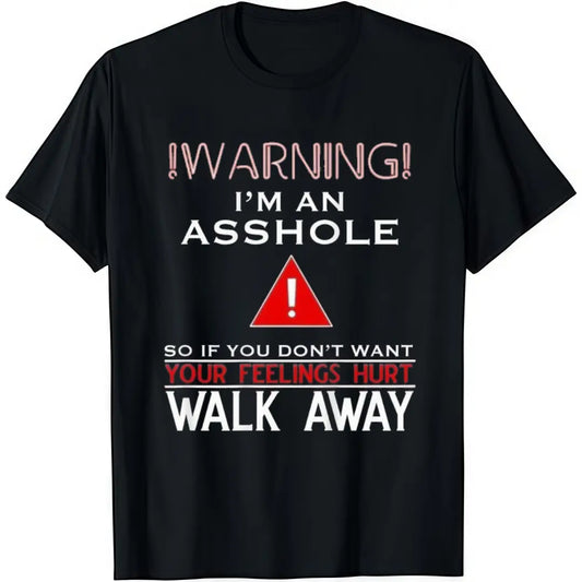 Anti Social Shirt Warning I'm An T-Shirt Adult Humor Soft Cotton Crew Neck Shortsleeve Casual Classic Graphic Tee for Men Comfortable Versatile Everyday Wear Black Menswear Tops