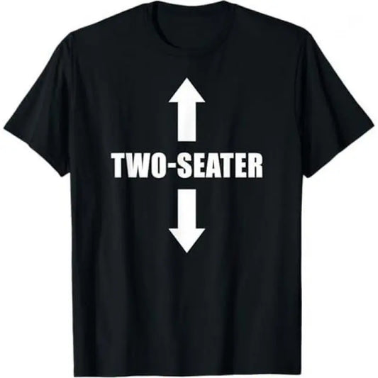 Vintage Cotton Two Seater Arrows Funny College Humor Shirt Sarcastic Saying Tshirt Cool Gift for Him Men Women Short Sleeves Graphic Tees