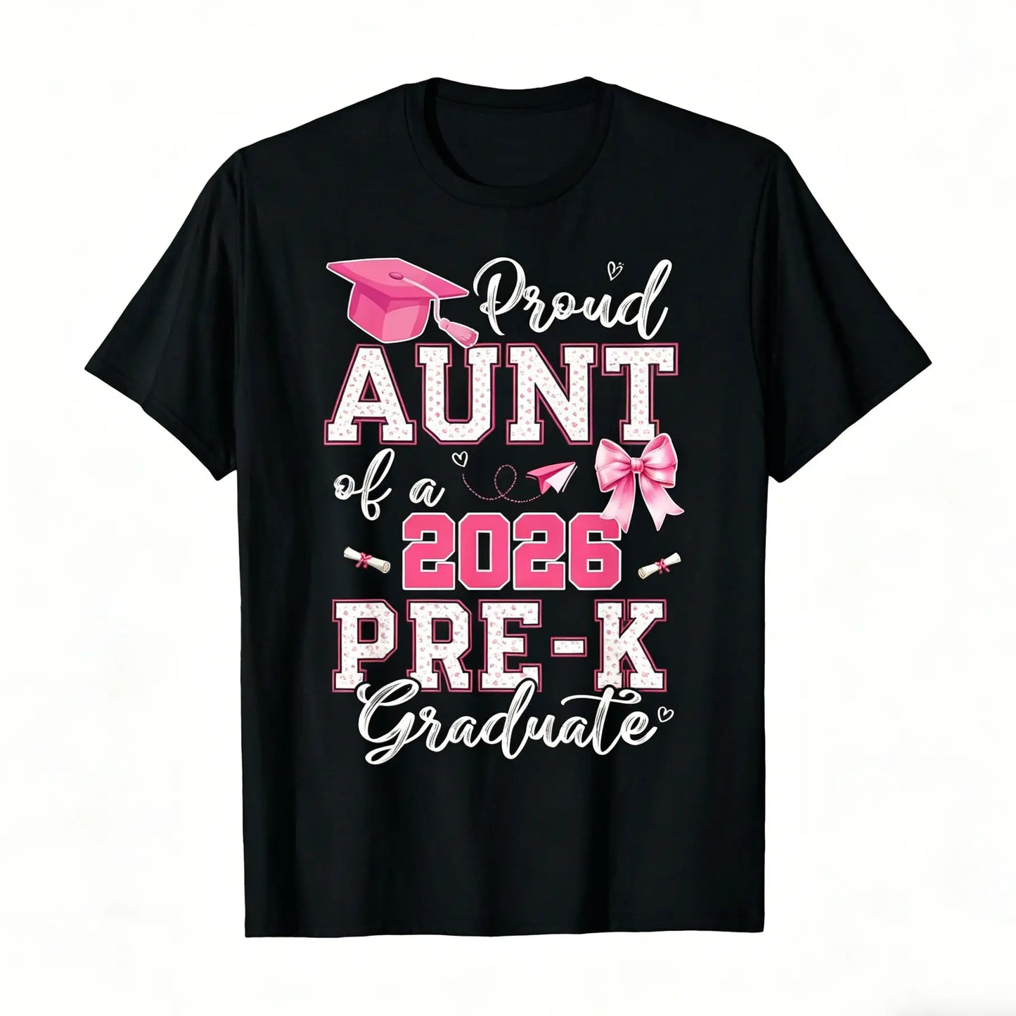 2026 Pre-K Graduation T-Shirt - Proud Mom of Pre-K Graduate, Loose Fit Casual Round Neck Tee with Diploma & Suitable for Pre-K Parties, Achievement Outfit (Comfortable Graduation Attire) Graphic Tshirt