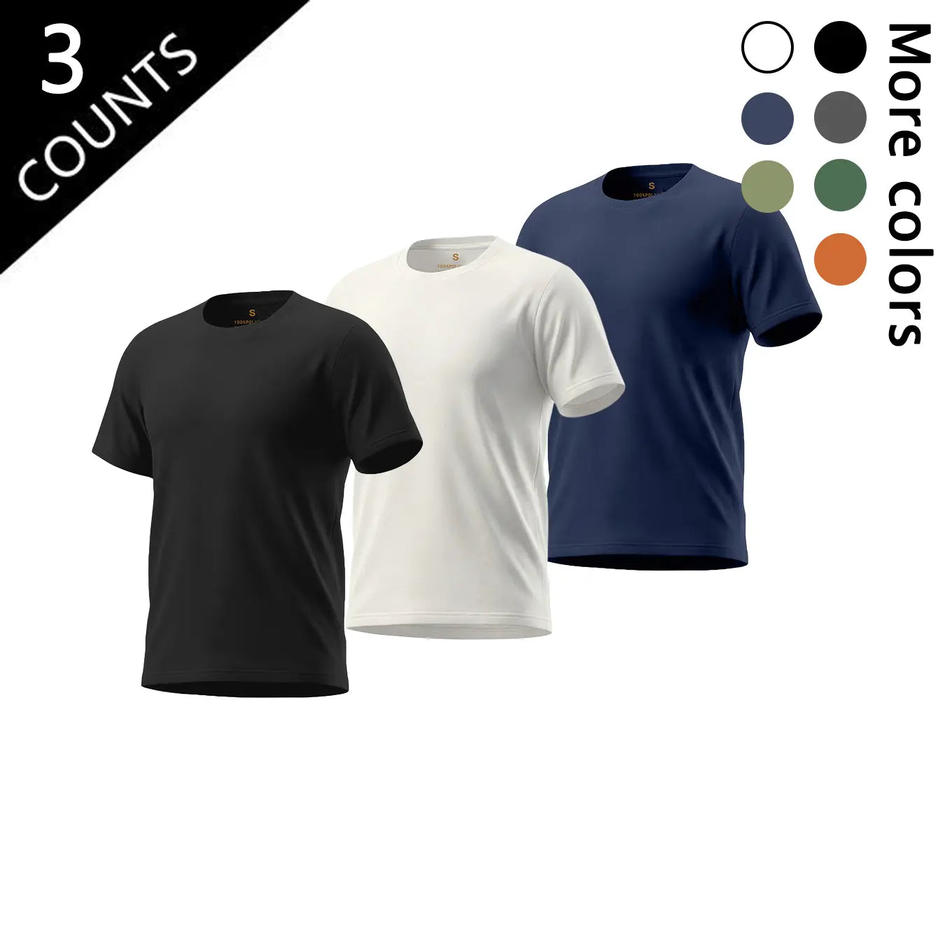 Essential 5-Pack Plain T-Shirts for Men Soft Breathable Basic Tops in Multiple Colors Menswear Tshirt