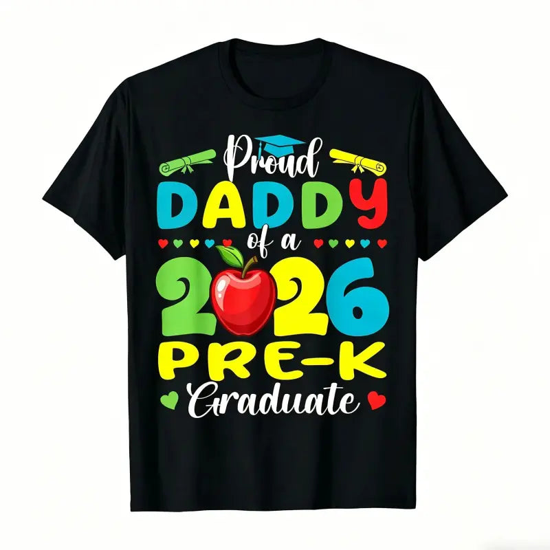 Proud Mommy of 2026 Pre-K Graduate T-Shirt - Casual Round Neck Shirt Suitable for Pre-K Graduation Gift 2026 Themed Apparel Machine Washable for Year-Round Wear for Moms 2026 Summer Short-sleeved Printed T-shirt 180g